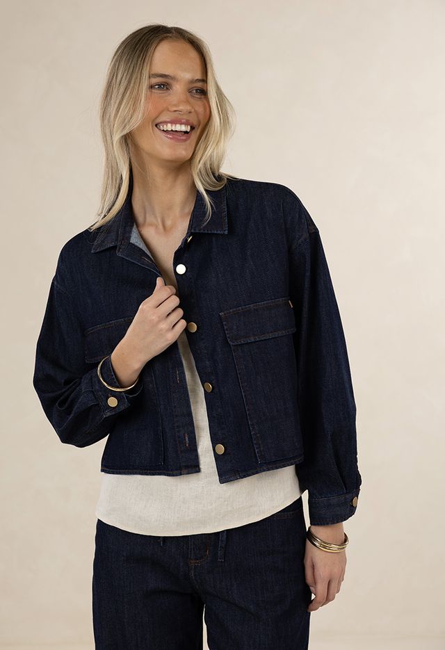 HUMIDITY LIFESTYLE IVY DENIM JACKET - DARK BLUE