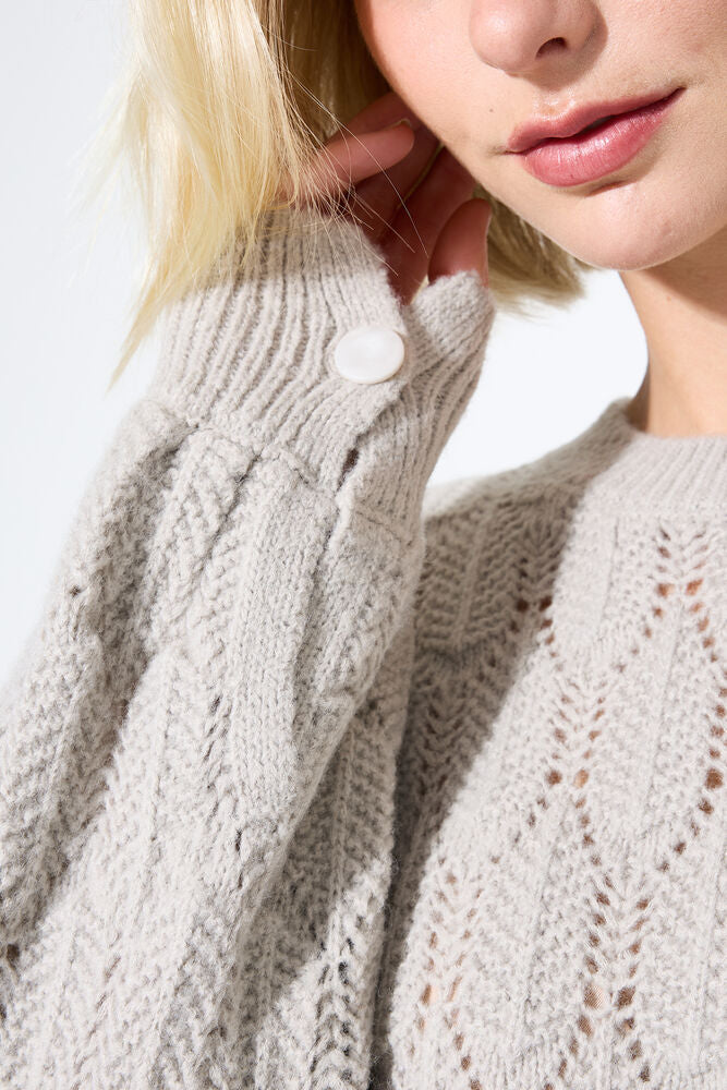 GARCIA CABLE SWEATER - FEATHER GREY