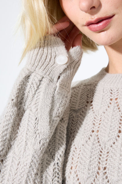 GARCIA CABLE SWEATER - FEATHER GREY