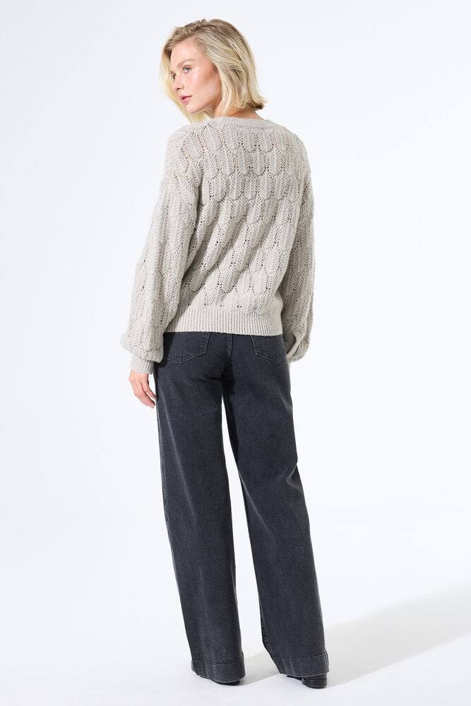 GARCIA CABLE SWEATER - FEATHER GREY