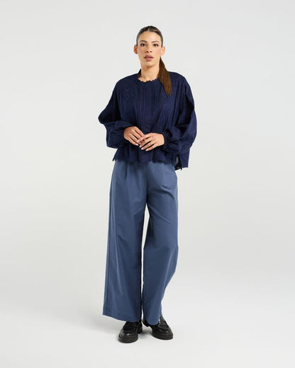 NMBR ROSE GISELLE BLOUSE - INK FERN