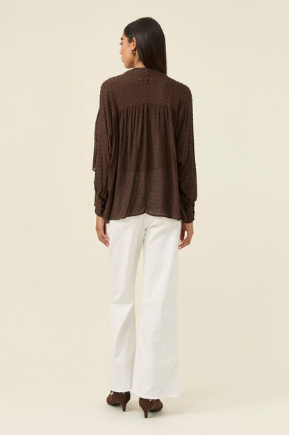 ISLE OF MINE - DELLA BLOUSE - CHOCOLATE
