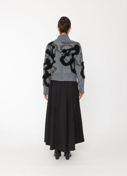 BONE & ARROW ORIS TOP - GREY + BLACK