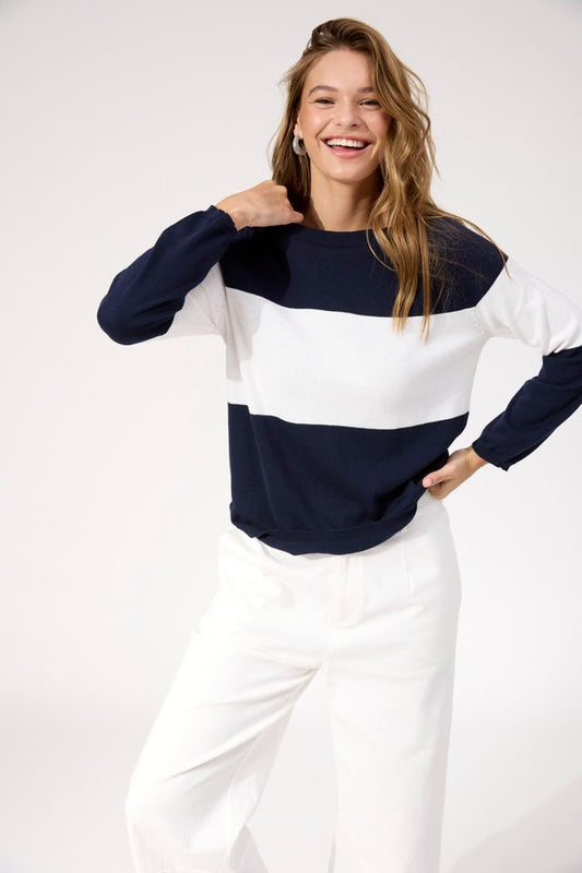 HAVEN SAVOIE STRIPE JUMPER - NAVY