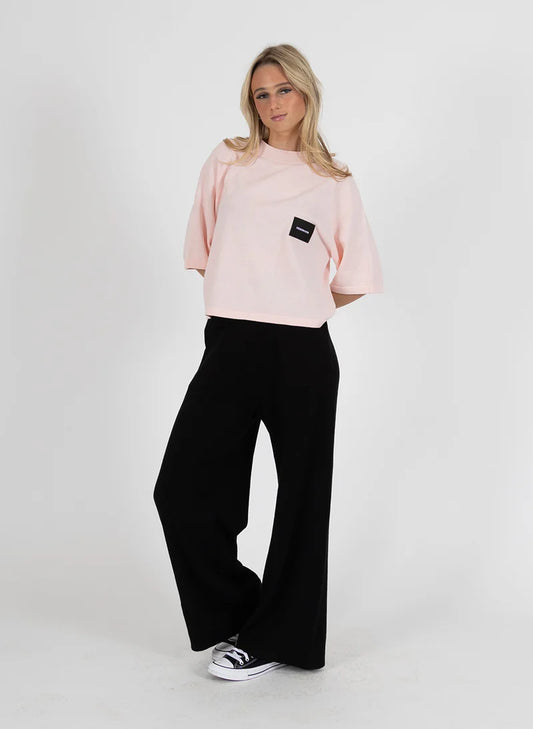 FEDERATION BADGE KNIT TOP - PINK