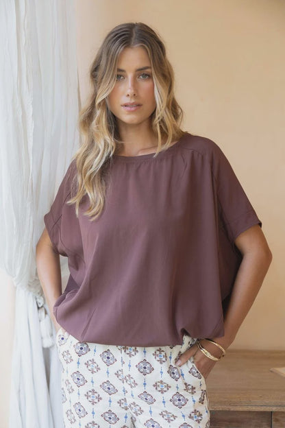 HUMIDITY LIFESTYLE LUSH TOP - CACAO