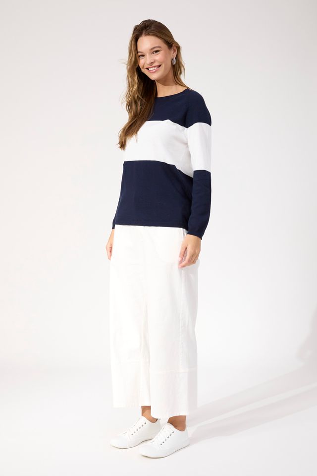HAVEN SAVOIE STRIPE JUMPER - NAVY