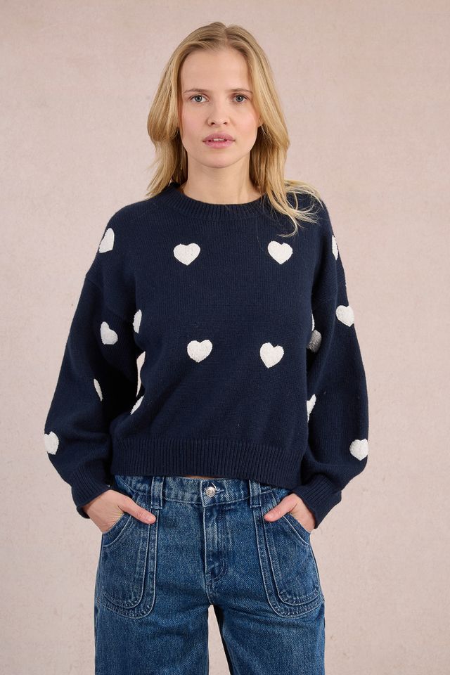 MOLLY BRACKEN KNITTED SWEATER - NAVY BLUE