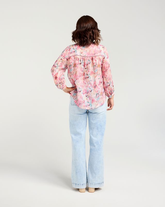ZAFINA WILLA BLOUSE - FLORAL HAZE