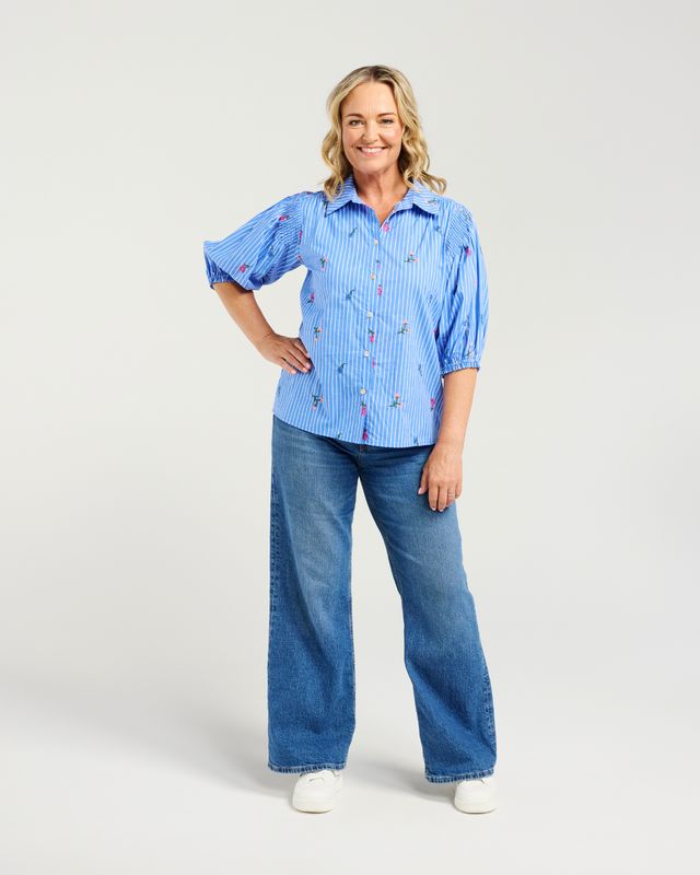 ZAFINA ALICE SHIRT - SPRING STRIPE