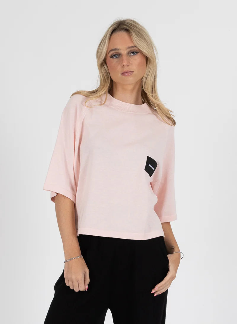 FEDERATION BADGE KNIT TOP - PINK