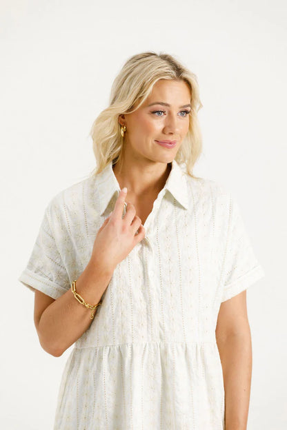 HOME-LEE LOLO DRESS - CREAM DAISIES