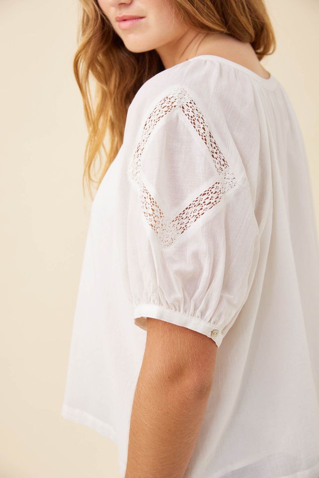 ISLE OF MINE FRANCES BUTTON TOP - WHITE