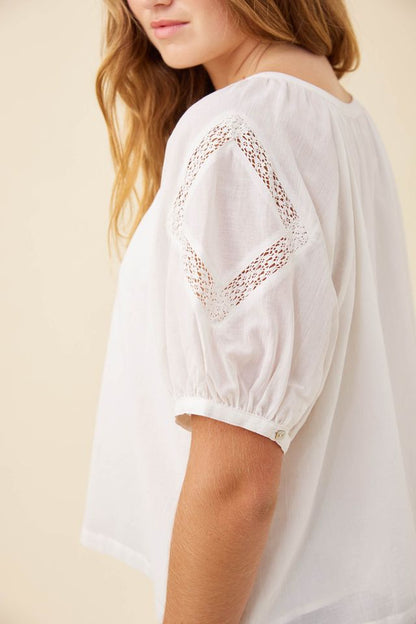 ISLE OF MINE FRANCES BUTTON TOP - WHITE