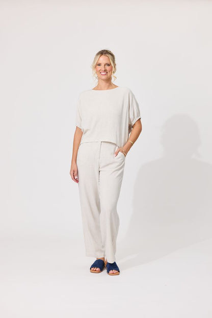 LEMON TREE DESIGN - COSTA LINEN TOP - OATMEAL