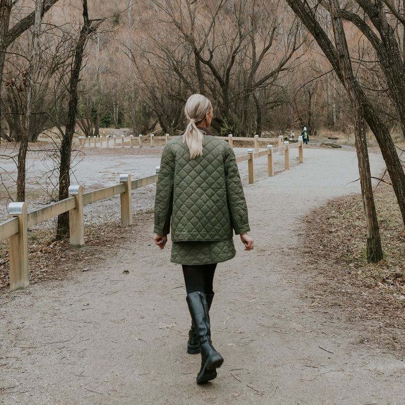 MOKE NZ DAISY QUILT JACKET - OLIVE GREEN