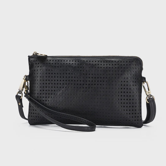BLACK CAVIAR NINA CROSSBODY/CLUTCH - BLACK