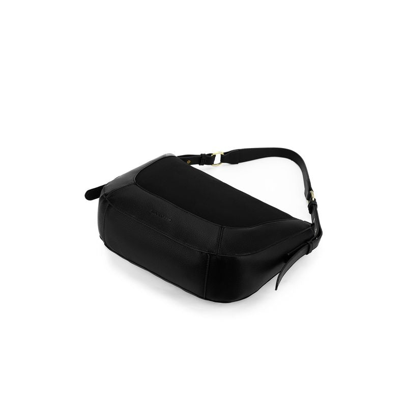 BLACK CAVIAR FLEUR BLACK SUEDETTE TOP HADLE HANDBAG SK-01961