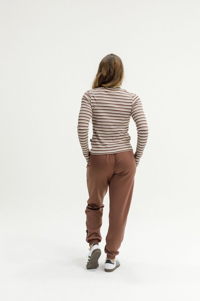 ROSE ROAD JACKSON LONG SLEEVE - COCOA STRIPES