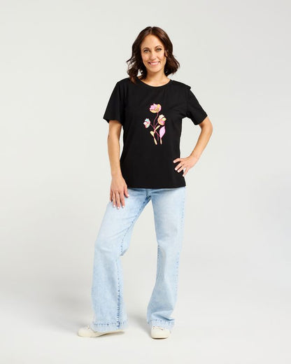 ZAFINA LARA T-SHIRT - BLACK
