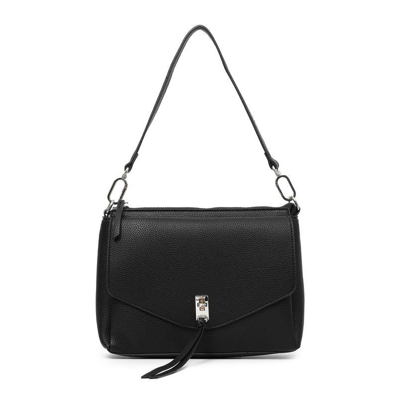 BLACK CAVIAR BAGS - BECKY FLAP CROSSBODY - BLACK