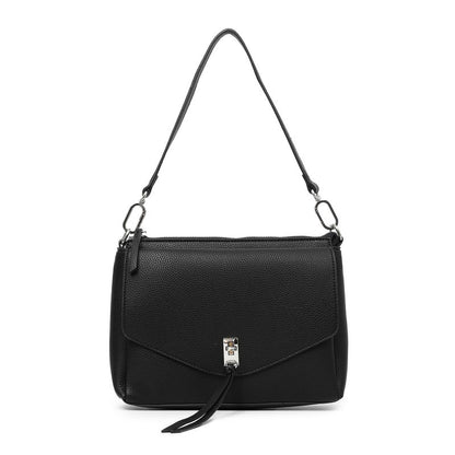 BLACK CAVIAR BAGS - BECKY FLAP CROSSBODY - BLACK