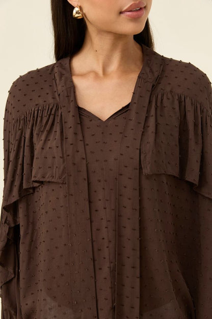 ISLE OF MINE - DELLA BLOUSE - CHOCOLATE