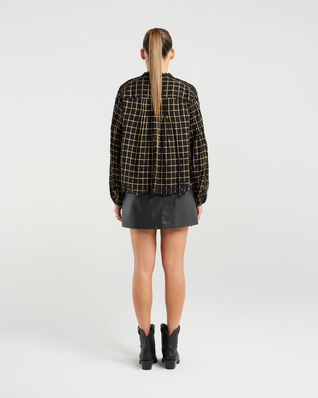 NMBR ROSE GISELLE BLOUSE - GOLDEN GRID