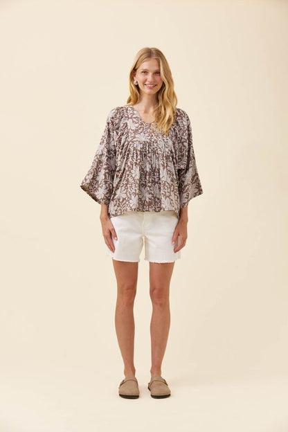 ISLE OF MINE WILMA BLOUSE - TAUPE