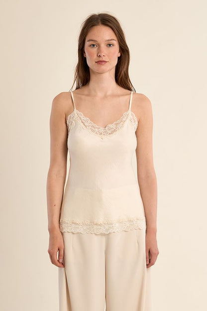MOLLY BRACKEN WOVEN CAMISOLE - OFF WHITE