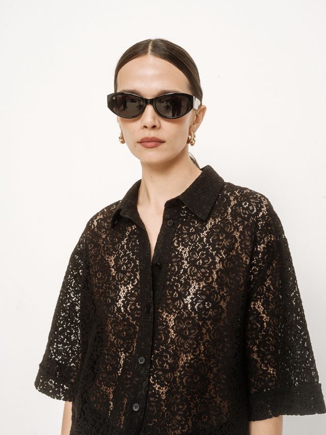 GRACE & MILA VENDEL SHIRT - BLACK
