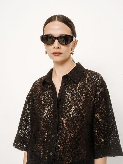 GRACE & MILA VENDEL SHIRT - BLACK