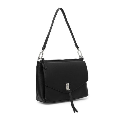 BLACK CAVIAR BAGS - BECKY FLAP CROSSBODY - BLACK