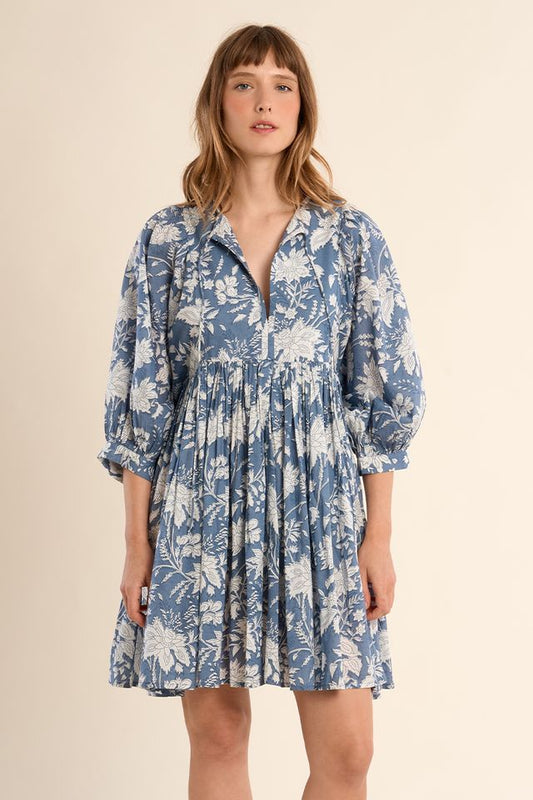 MOLLY BRACKEN WOVEN DRESS - BLUE DIVIYA