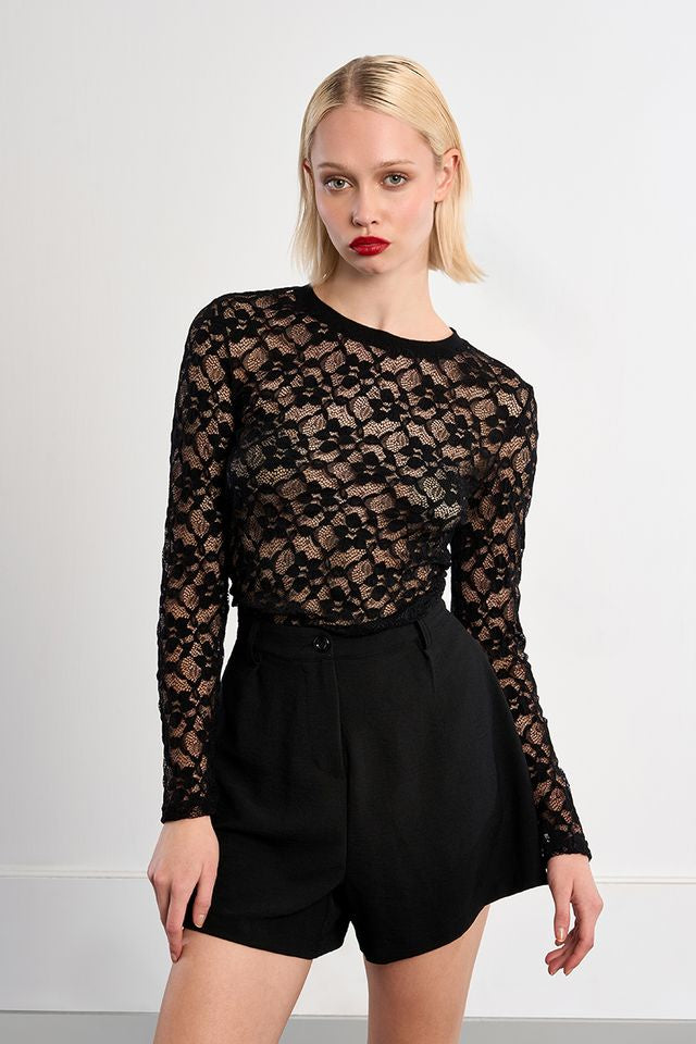 LILI SIDONIO KNITTED TOP - BLACK