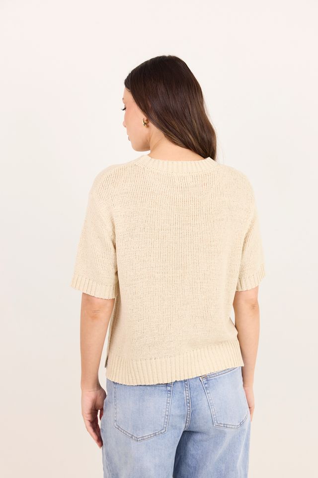 BY ROSA LOVEABLE YARN KNIT TEE - OAT