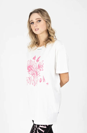 FEDERATION RUSH TEE - FLOWERS - WHITE - F5131FHW24.942-WH1