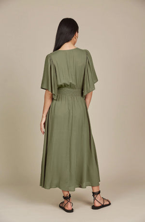 ISLE OF MINE ESME BUTTON DRESS - OLIVE - 4526607