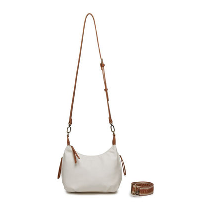 BLACK CAVIAR BAGS - CAREY SHOULDER BAG - WHITE & TAN