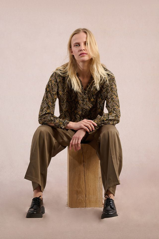 MOLLY BRACKEN WOVEN SHIRT - KHAKI LEIA