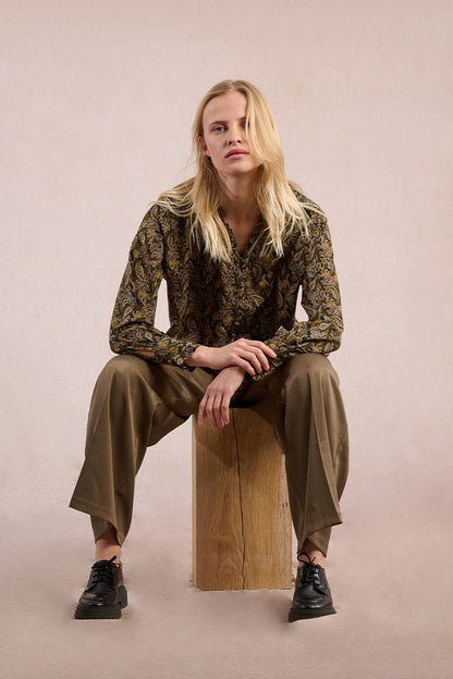 MOLLY BRACKEN WOVEN SHIRT - KHAKI LEIA