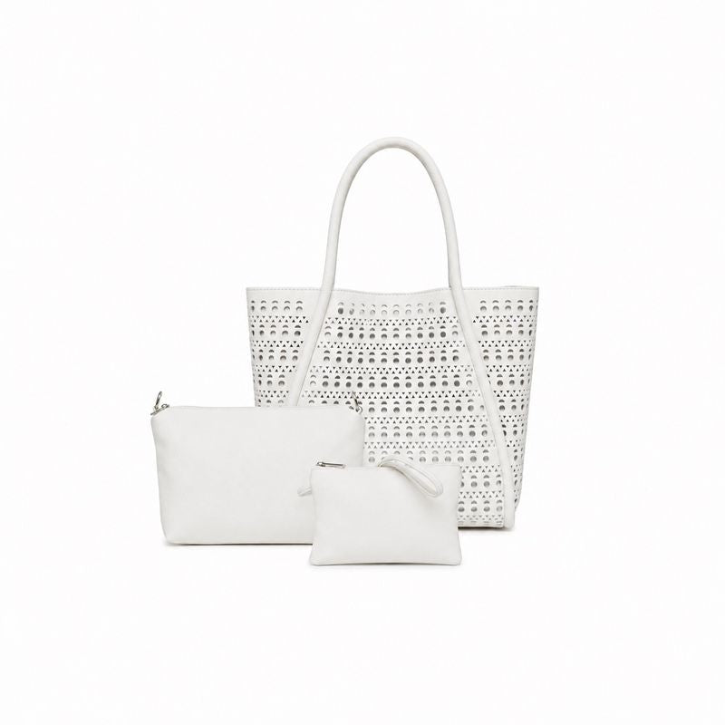 BLACK CAVIAR BAGS - ISABEL 3 PIECE - WHITE