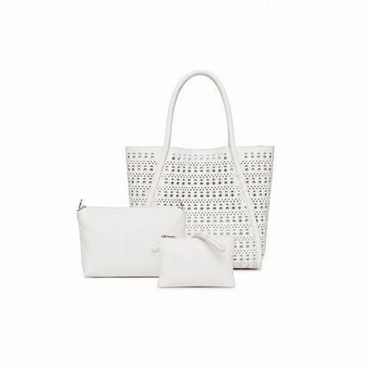 BLACK CAVIAR BAGS - ISABEL 3 PIECE - WHITE