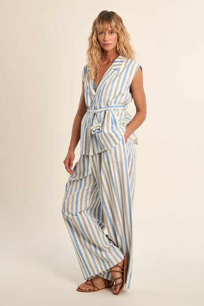 MOLLY BRACKEN WOVEN PANTS - BLUE