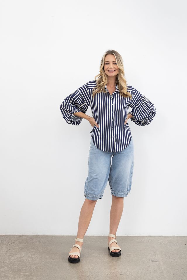 MOSS BRONTE SHIRT - BLUE STRIPE