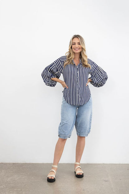 MOSS BRONTE SHIRT - BLUE STRIPE