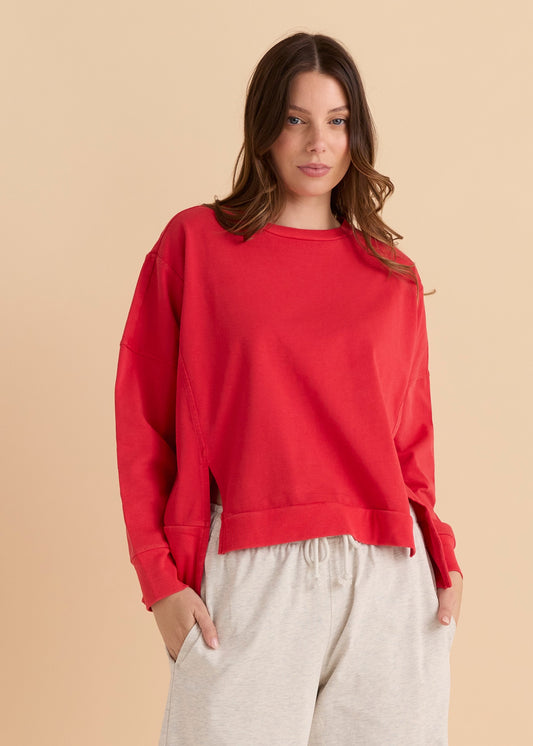 BETTY BASICS IRIS SWEATSHIRT - RED
