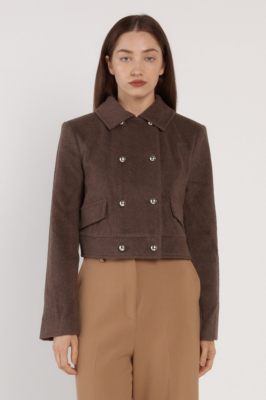 FATE + BECKER DEVYN CROPPED JACKET - CHOCOLATE BROWN