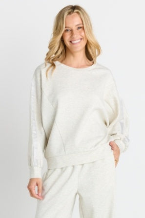 BETTY BASICS MARCY SWEATSHIRT - GREY MARLE