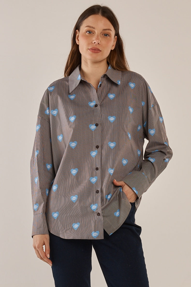 BETTY BASICS ATHENA SHIRT - MYTHOLOGY PRINT